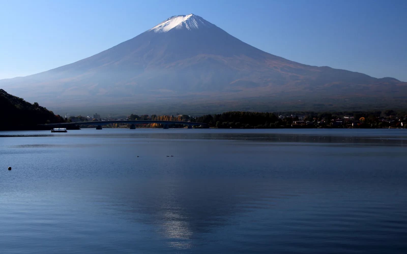 河口湖遠眺富士山，用於富士區域接送路線頁。