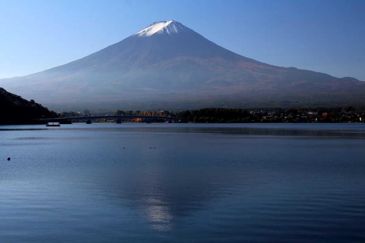 Mount Fuji seen from Lake Kawaguchi for private charter day trip inspiration.